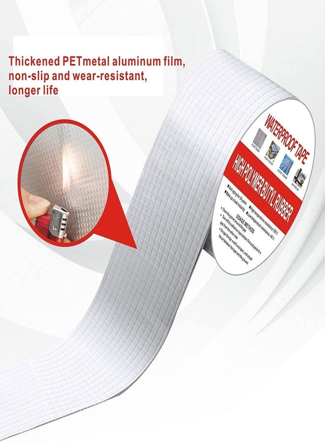 Purabelle Waterproof Butyl Tape, Leak Repair Tape, Foil Butyl Repair Tape, Multipurpose Repair Tape, Plumbing, Sunroom, Roof Cracks, Window, RV, Awning Sealing (2''x16.4 ft) - Image 4